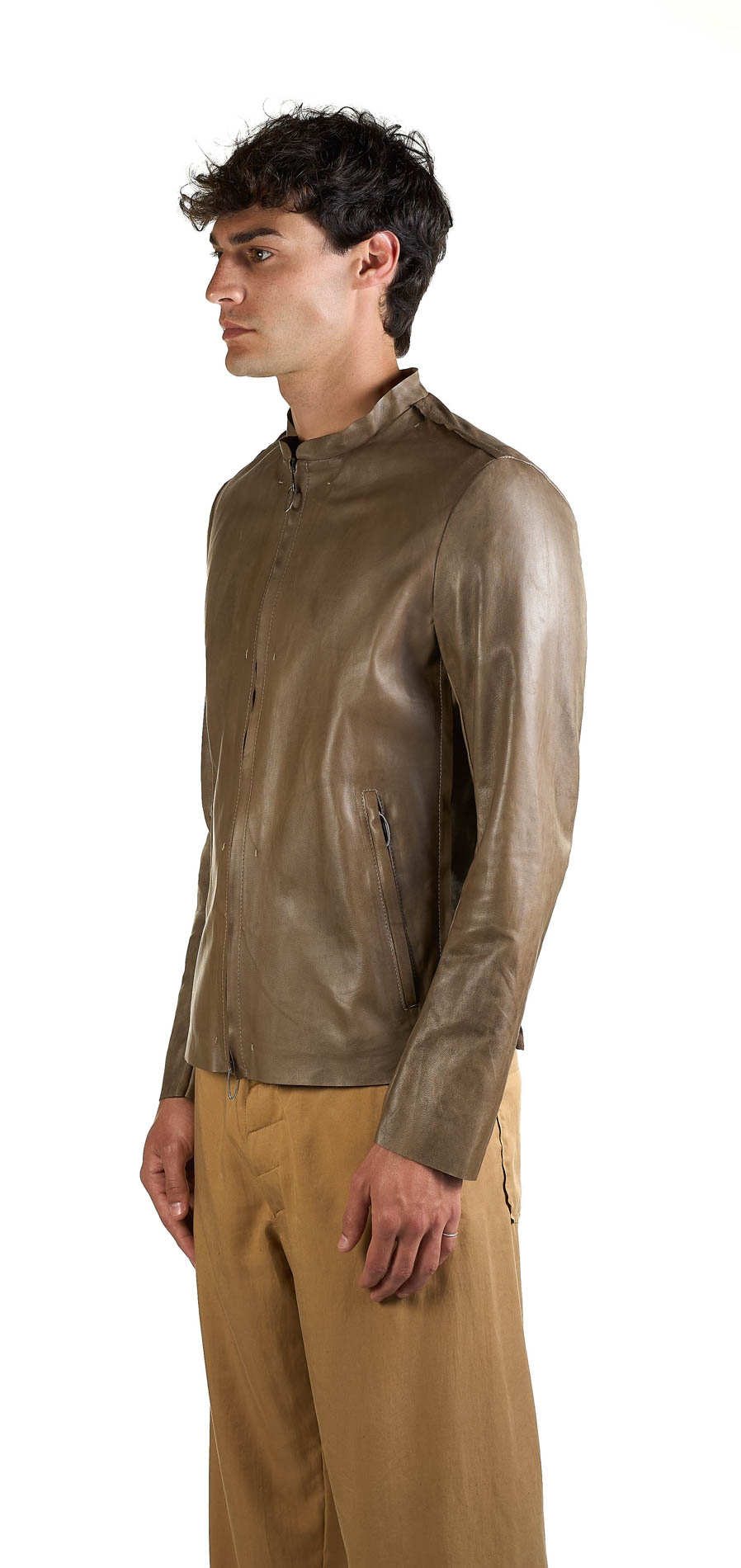 DANIELE BASTA LEATHER AND SILVER JACKET